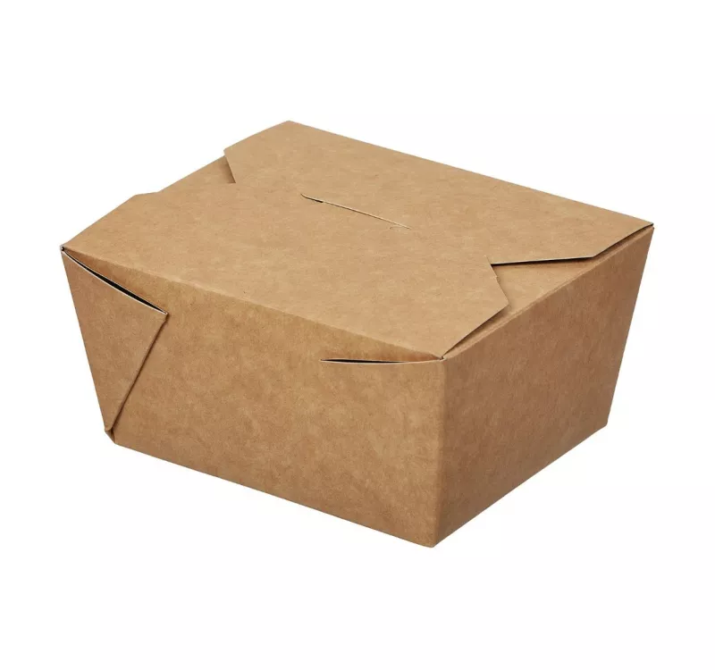 Контейнер бумажный Fold Box, черный/крафт, 600 мл	  - 2