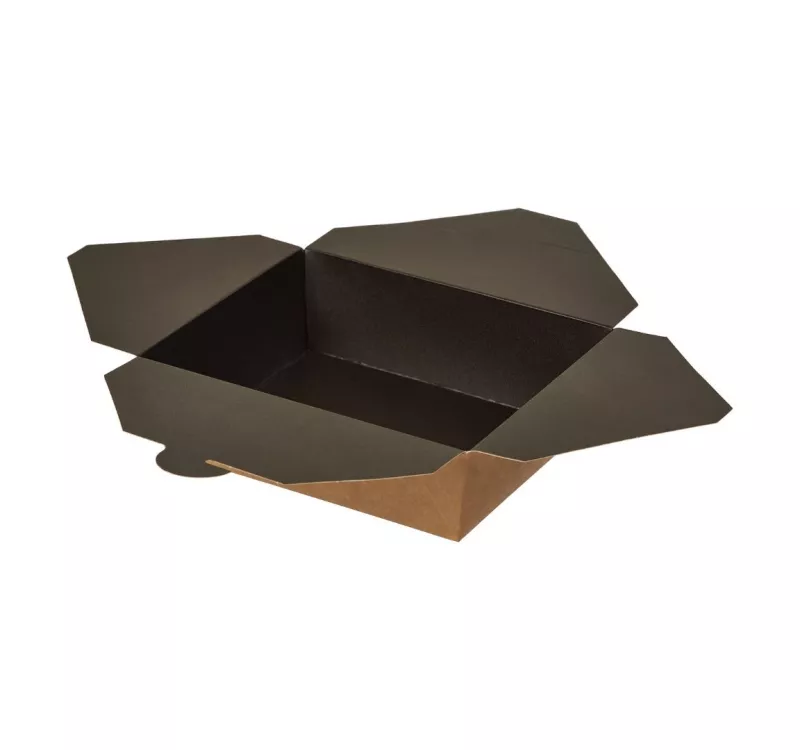 Контейнер бумажный Fold Box, черный/крафт, 950 мл	  - 3