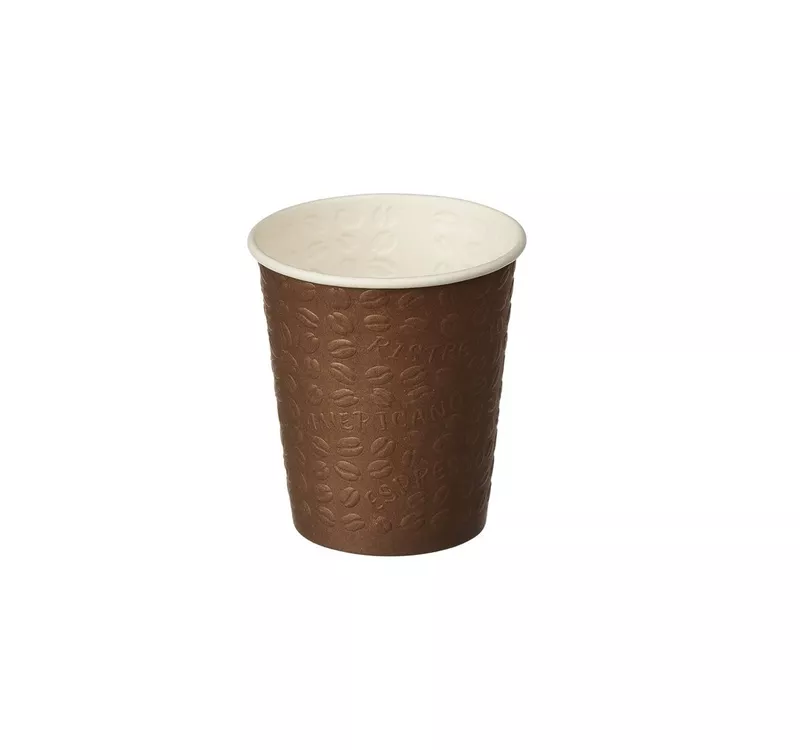 Стакан бумажный однослойный для горячего с конгревом Coffee Touch, коричневый, 250мл