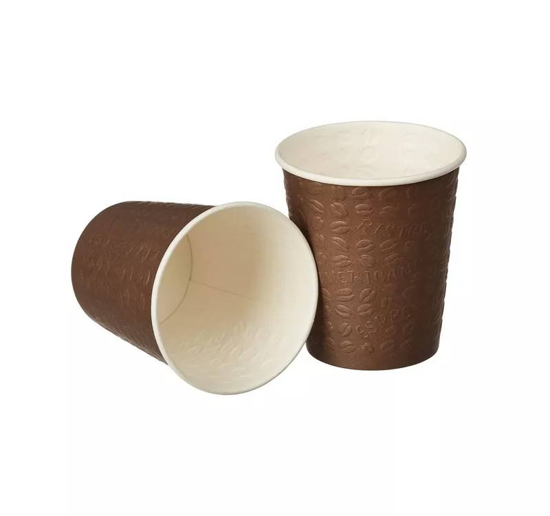Стакан бумажный однослойный для горячего с конгревом Coffee Touch, коричневый, 250мл - 2