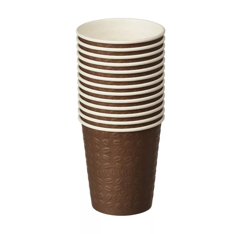 Стакан бумажный однослойный для горячего с конгревом Coffee Touch, коричневый, 250мл - 4