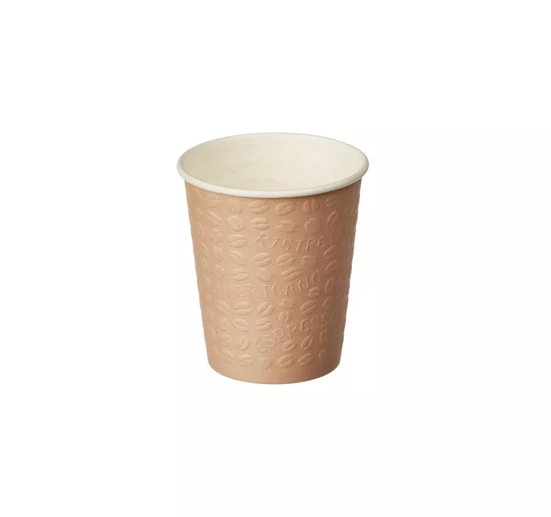 Стакан бумажный однослойный для горячего с конгревом Coffee Touch, кофе с молоком, 250мл