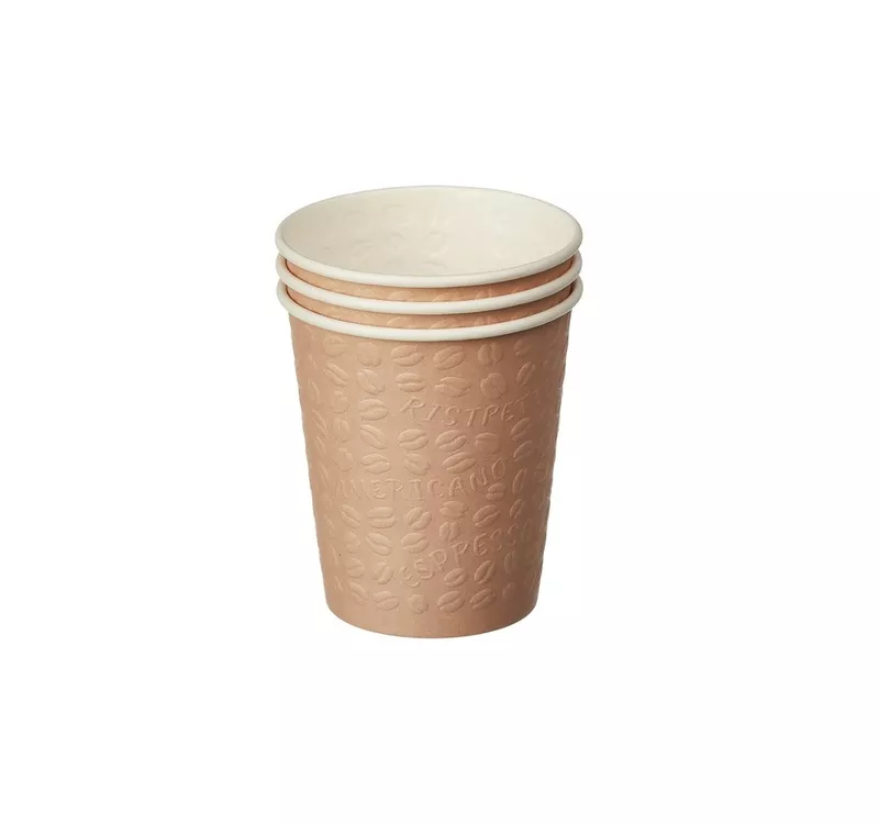 Стакан бумажный однослойный для горячего с конгревом Coffee Touch, кофе с молоком, 250мл - 3