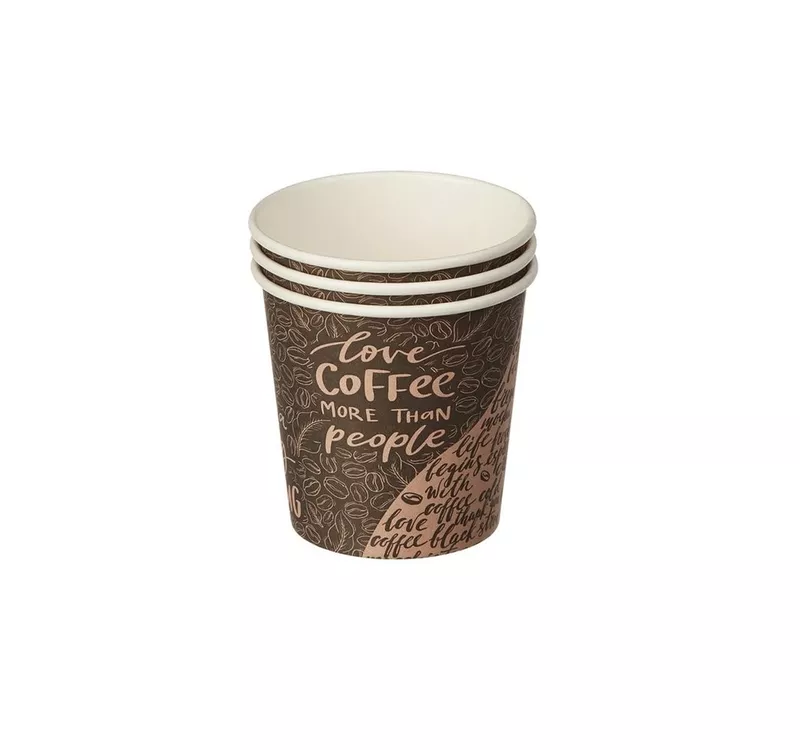 Single Wall Hot Paper Cup, Coffee design, 100 ml - 2