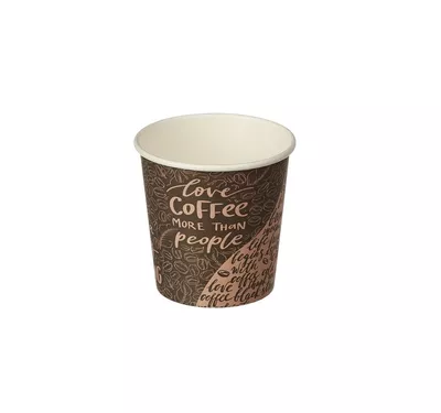Single Wall Hot Paper Cup, Coffee design, 100 ml