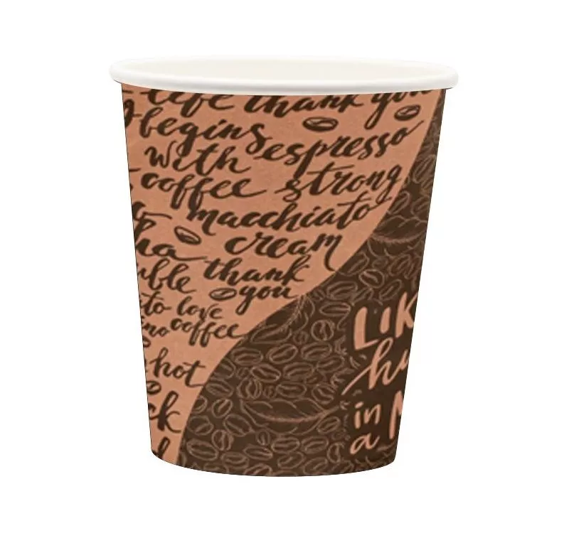 Single Wall Hot Paper Cup, Coffee design, 205 ml