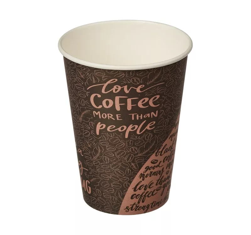 Single Wall Hot Paper Cup, Coffee design, 300 ml