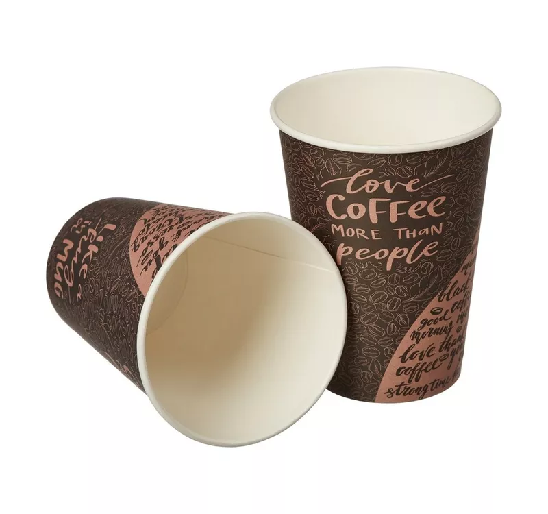 Single Wall Hot Paper Cup, Coffee design, 300 ml - 3