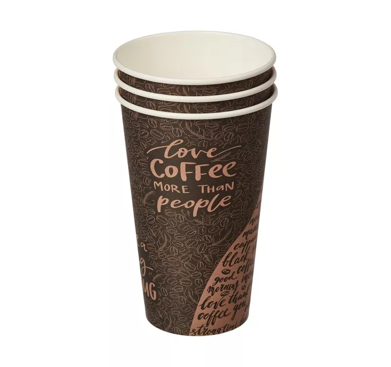 Single Wall Hot Paper Cup, Coffee design, 400 ml - 2