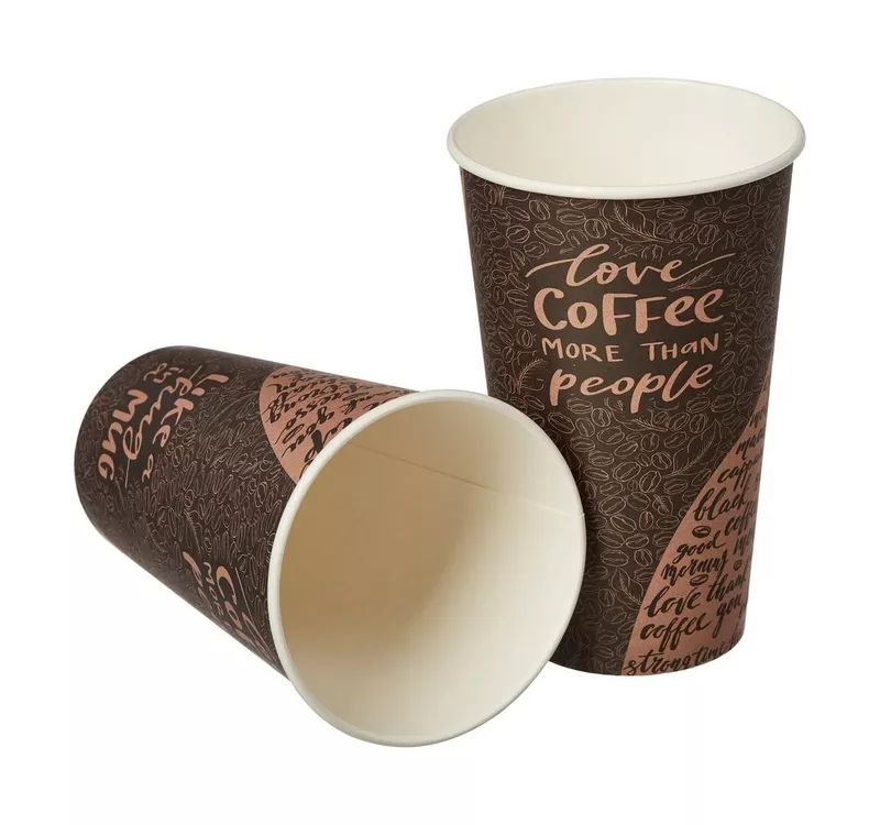 Single Wall Hot Paper Cup, Coffee design, 400 ml - 3