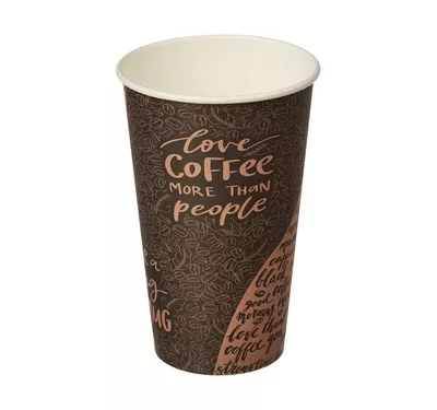 Single Wall Hot Paper Cup, Coffee design, 400 ml