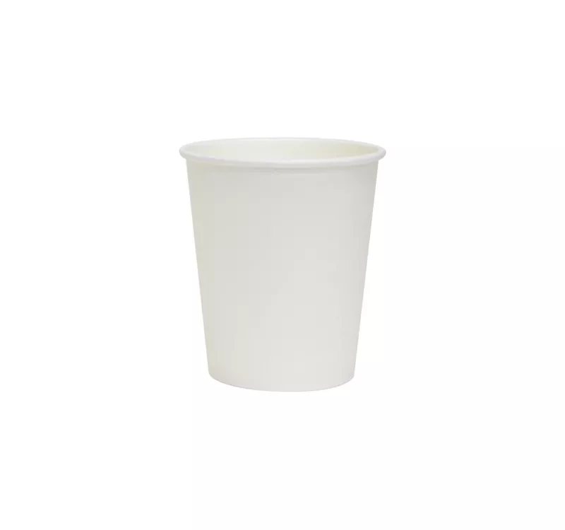 Single Wall Hot Paper Cup, White, 250 ml