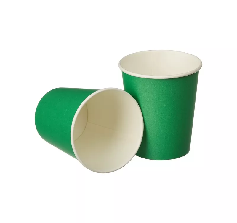 Single Wall Hot Paper Cup, Green, 250 ml - 2