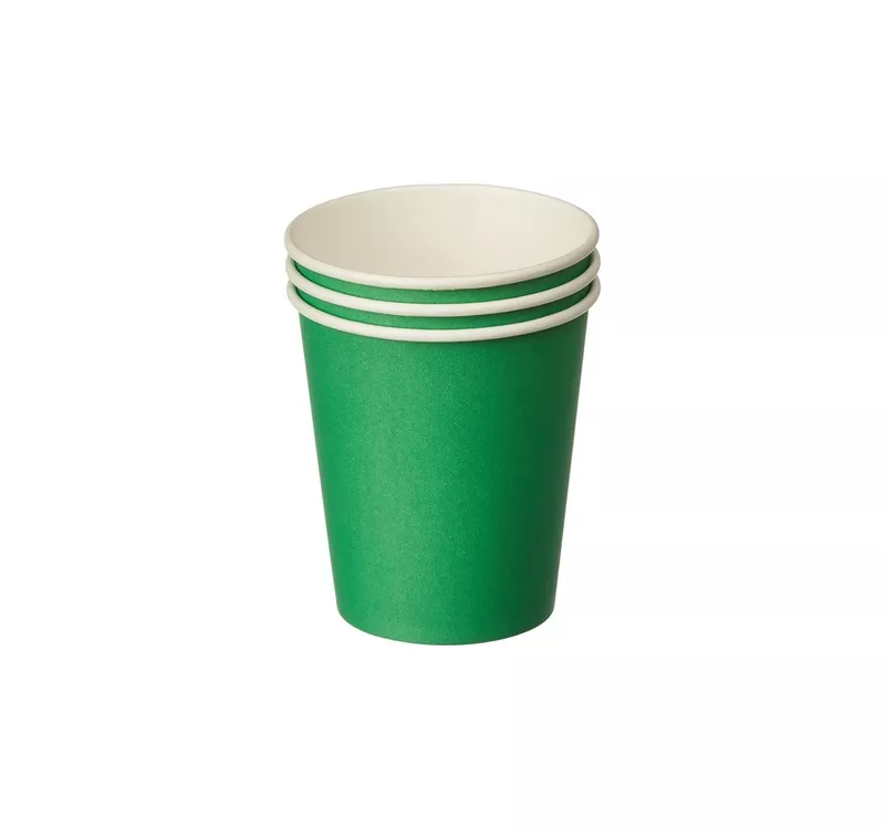Single Wall Hot Paper Cup, Green, 250 ml - 3