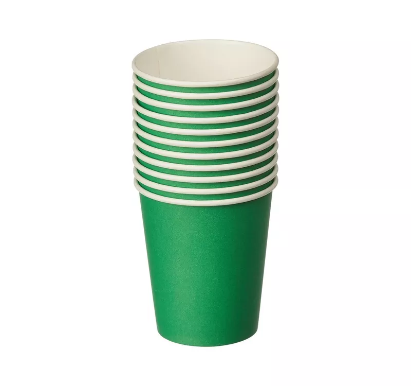 Single Wall Hot Paper Cup, Green, 250 ml - 4
