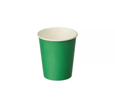 Single Wall Hot Paper Cup, Green, 250 ml