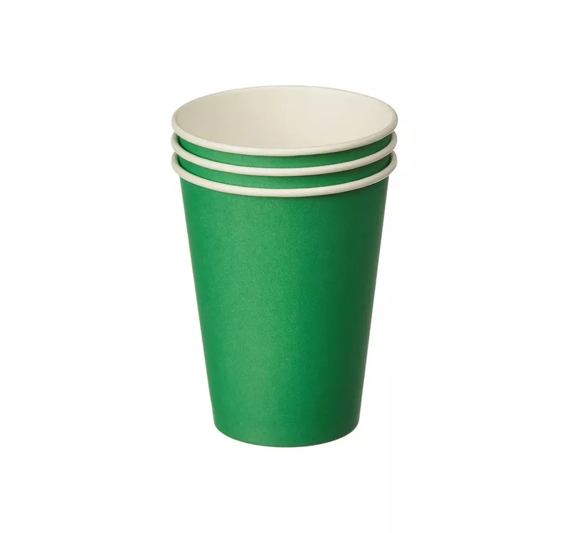 Single Wall Hot Paper Cup, Green, 300 ml - 3