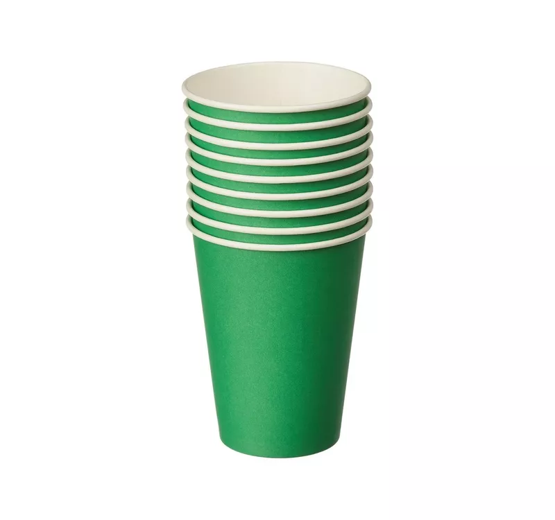 Single Wall Hot Paper Cup, Green, 300 ml - 4