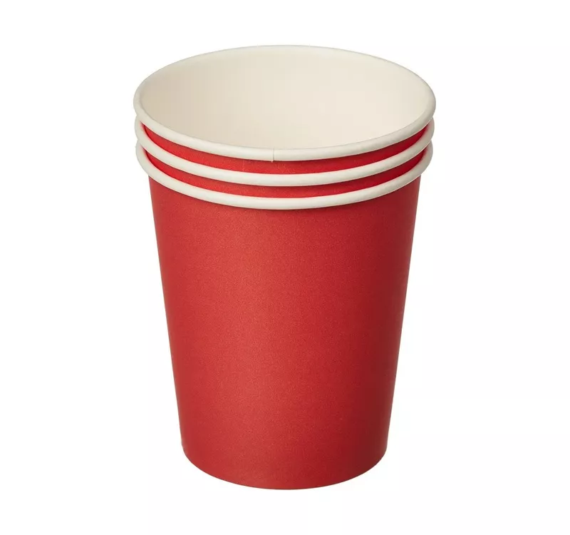 Single Wall Hot Paper Cup, Red, 250 ml - 3