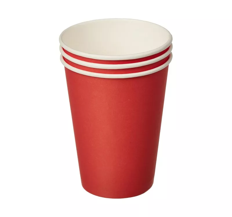 Single Wall Hot Paper Cup, Red, 300 ml - 3