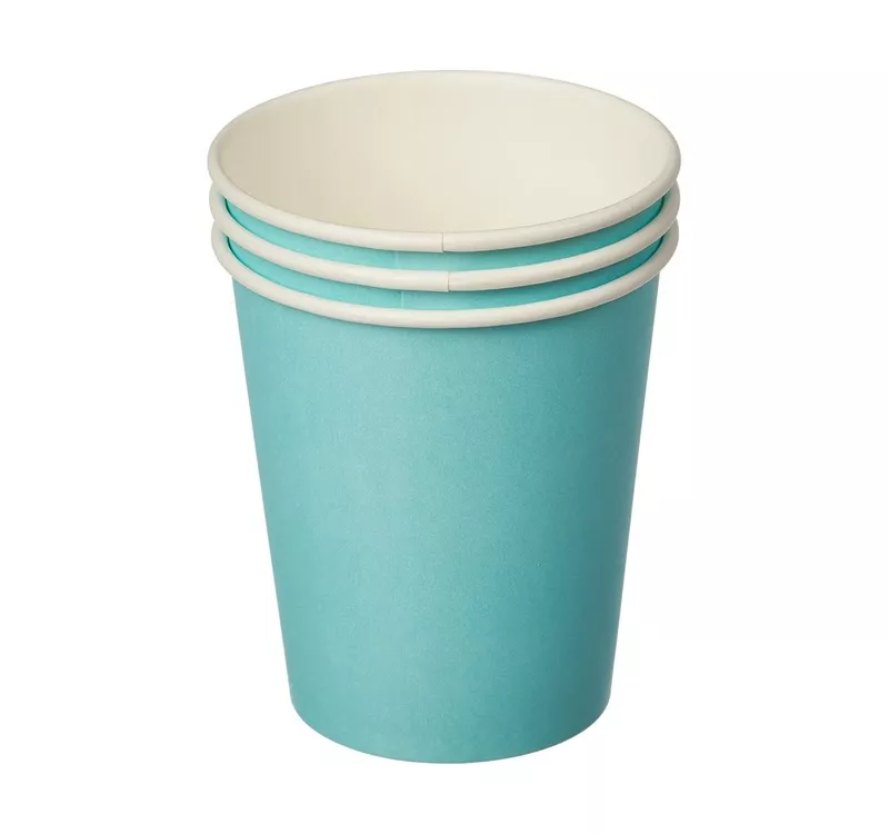 Single Wall Hot Paper Cup, Turquoise, 250 ml - 3