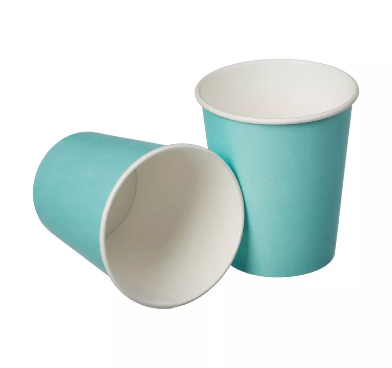 Single Wall Hot Paper Cup, Turquoise, 250 ml - 2