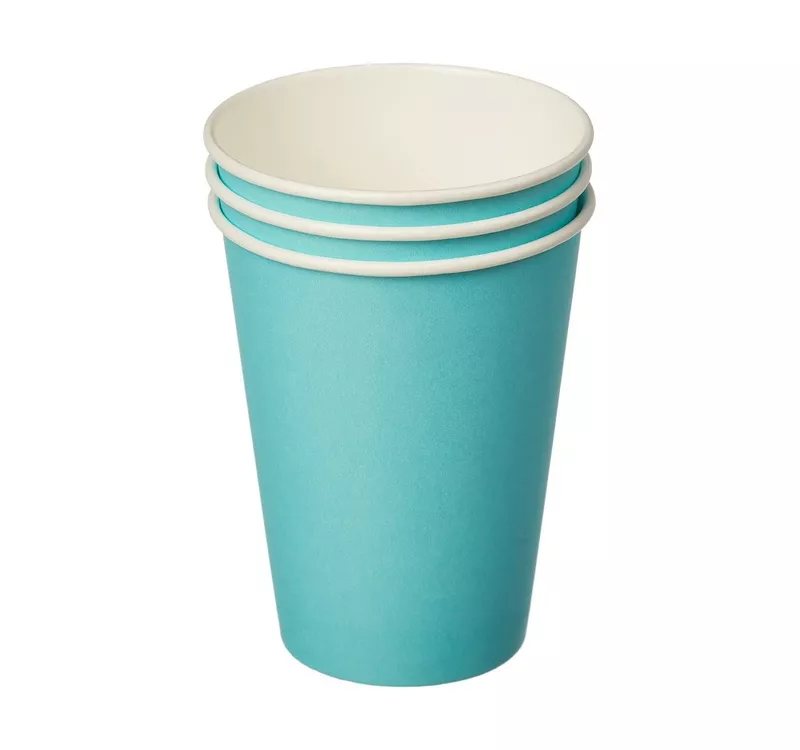 Single Wall Hot Paper Cup, Turquoise, 300 ml - 3