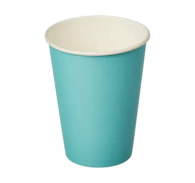 Single Wall Hot Paper Cup, Turquoise, 300 ml