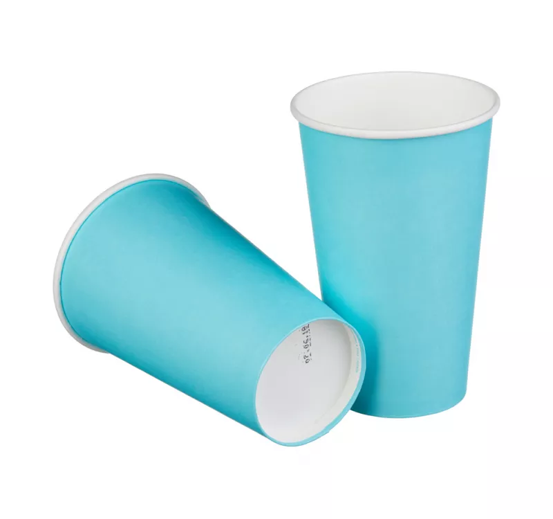 Single Wall Hot Paper Cup, Turquoise, 400 ml - 2