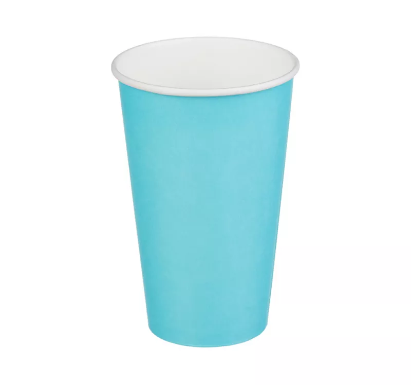Single Wall Hot Paper Cup, Turquoise, 400 ml