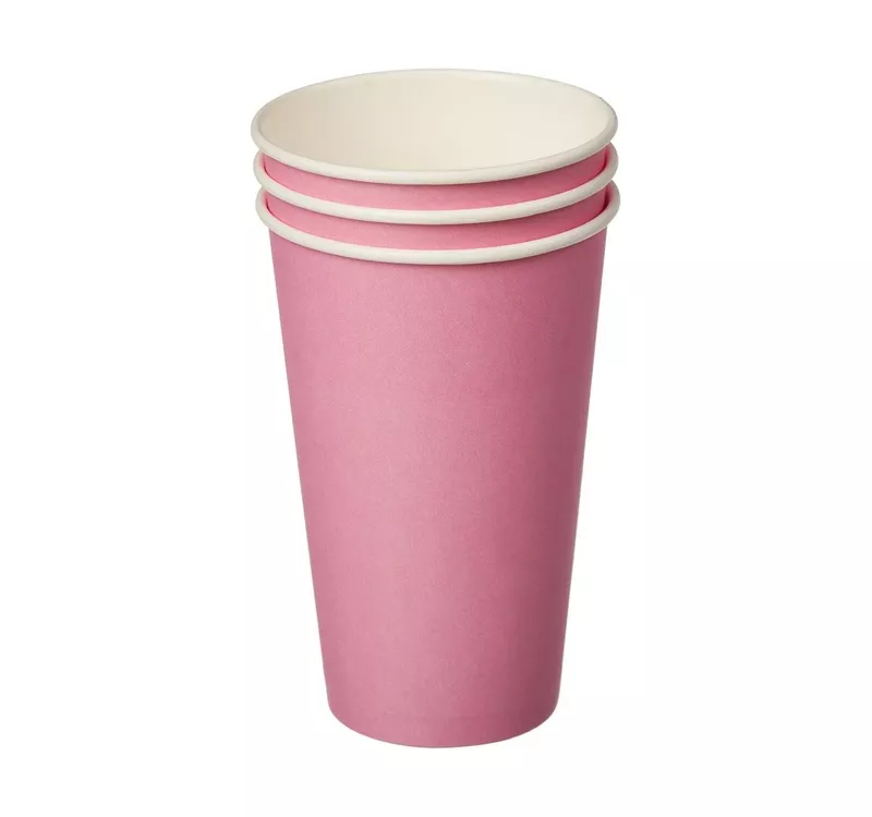 Single Wall Hot Paper Cup, Pink, 400 ml - 3