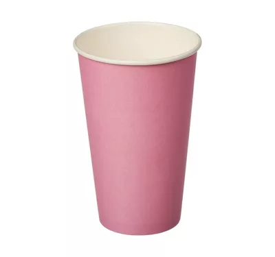Single Wall Hot Paper Cup, Pink, 400 ml