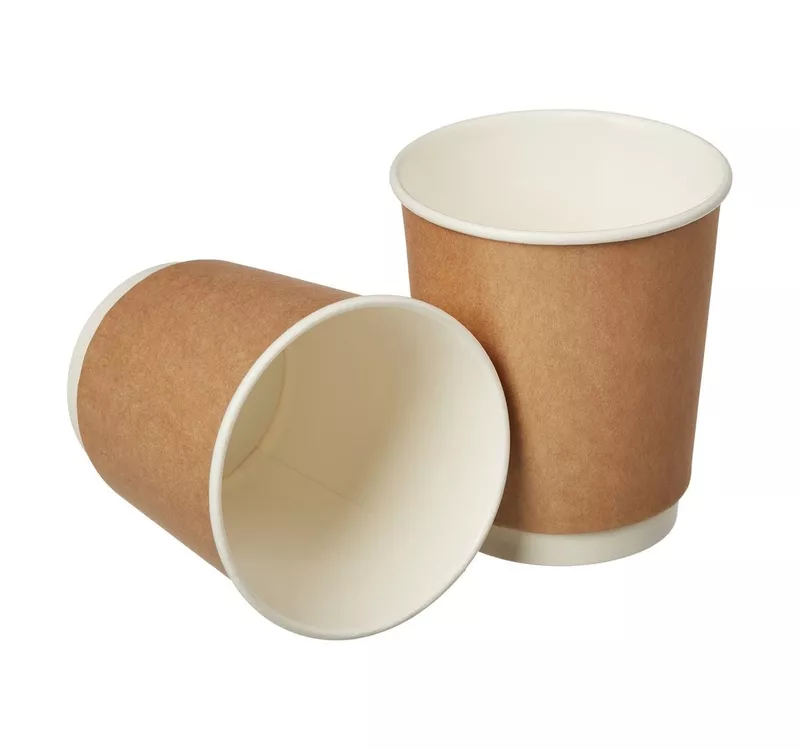 Double Wall Hot Paper Cup, Kraft/White, 250 ml - 2