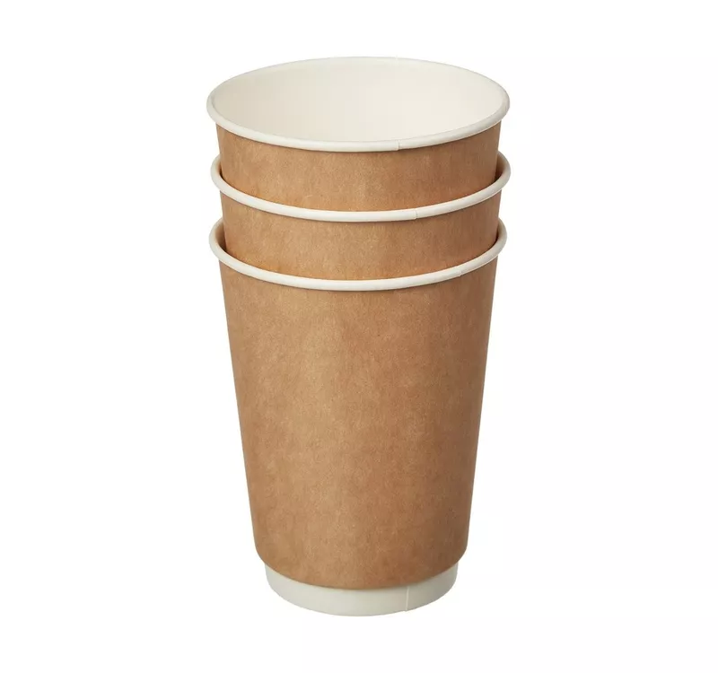 Double Wall Hot Paper Cup, Kraft/White, 300 ml - 3