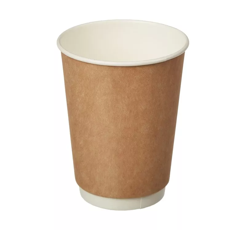 Double Wall Hot Paper Cup, Kraft/White, 300 ml