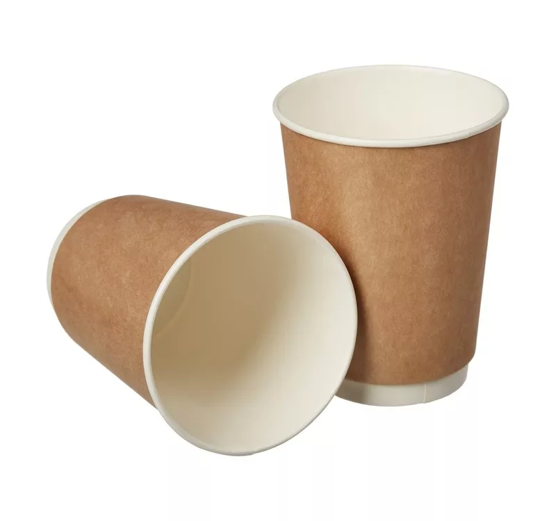 Double Wall Hot Paper Cup, Kraft/White, 300 ml - 2