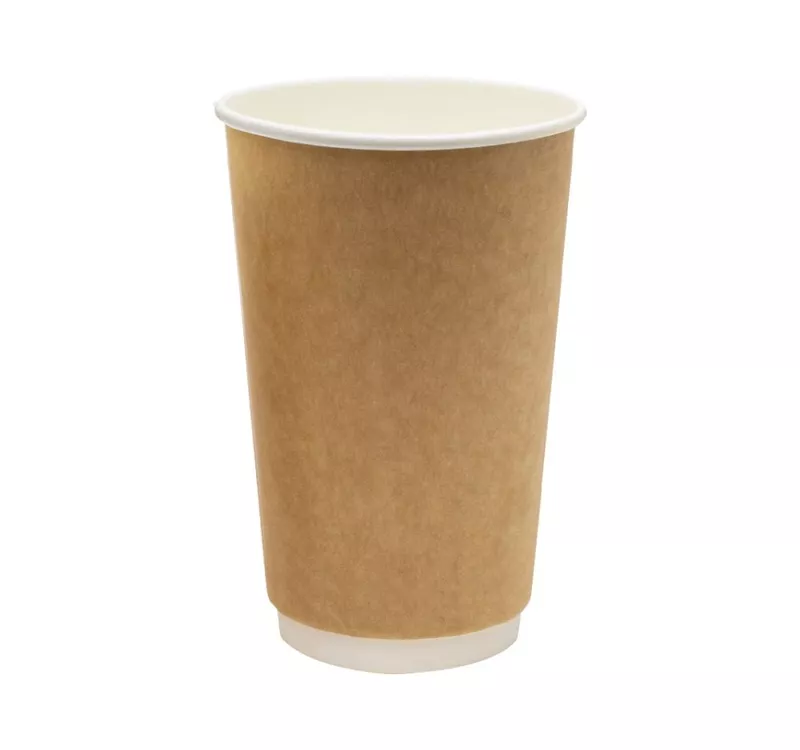 Double Wall Hot Paper Cup, Kraft/White, 400 ml