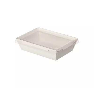 White Paper Food Box With Flat Lid 