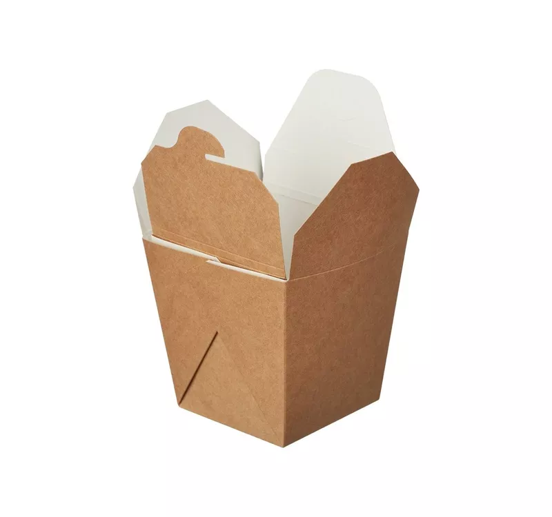 Kraft Paper Noodle Box | Chinese Box, Square, 500 ml - 3