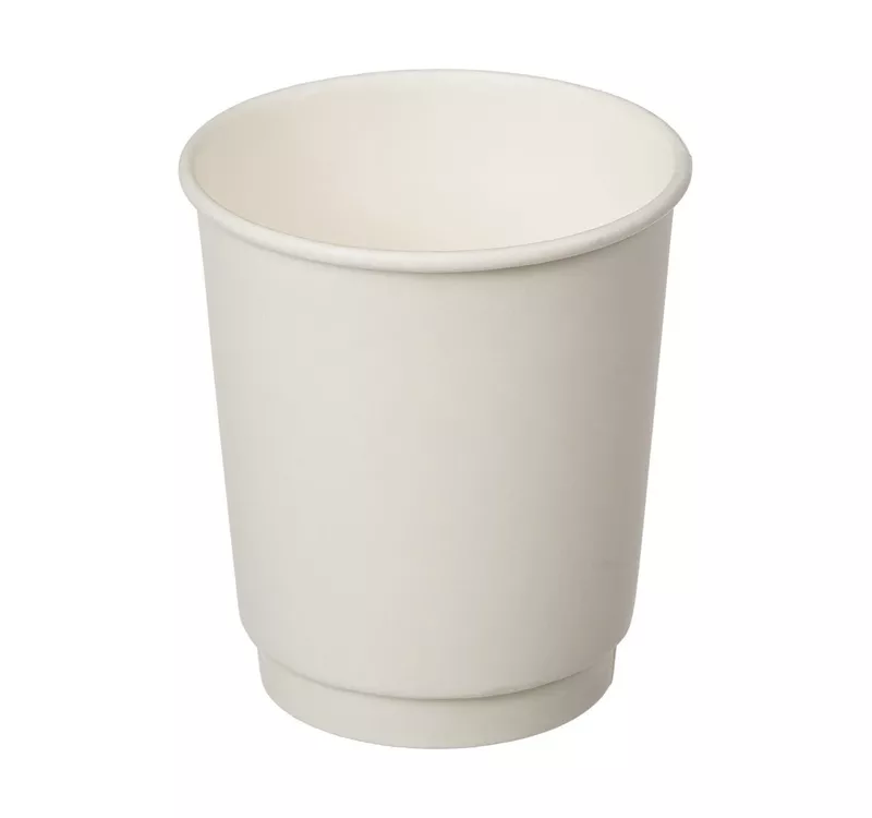 Double Wall Hot Paper Cup, White, 250 ml