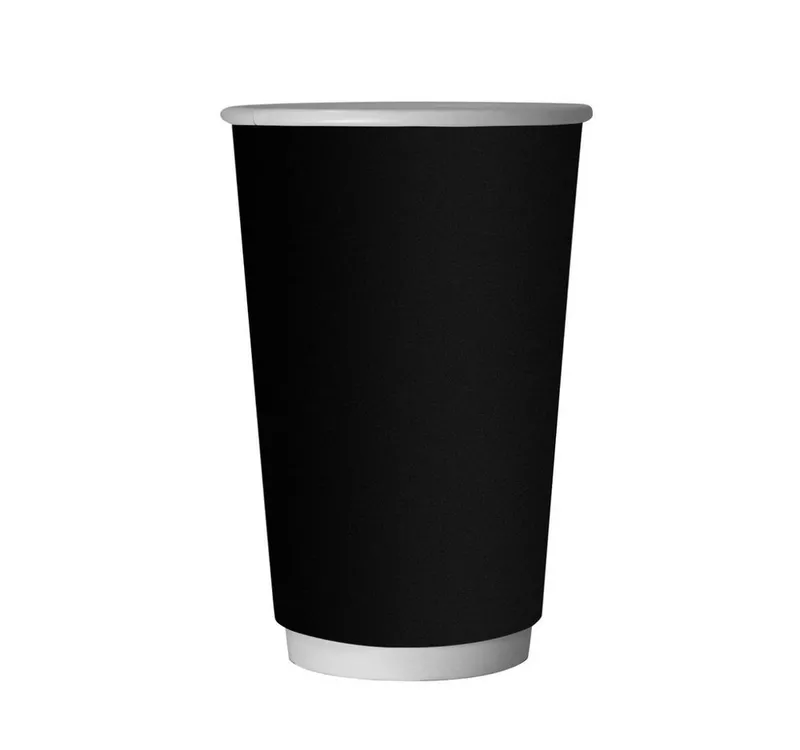 Double Wall Hot Paper Cup, Black, 400 ml