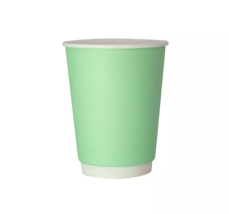 Double Wall Hot Paper Cup, Mint Green, 300 ml