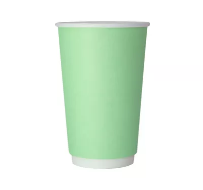 Double Wall Hot Paper Cup, Mint Green, 400 ml