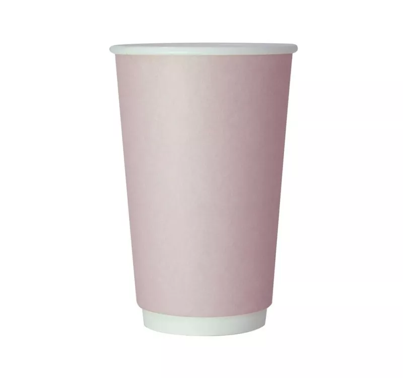Double Wall Hot Paper Cup, Pink, 400 ml