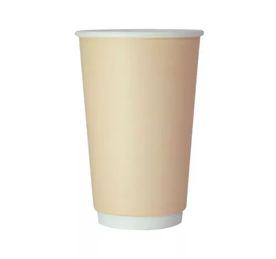 Double Wall Hot Paper Cup, Beige, 400 ml