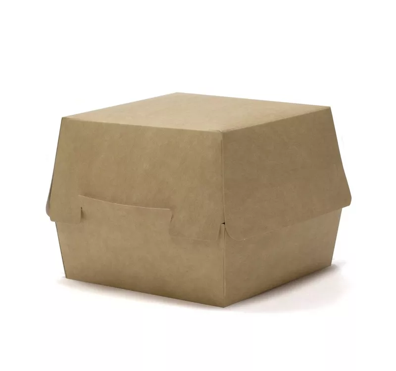 Kraft Paper Burger Box | Clamshell Box, 800 ml