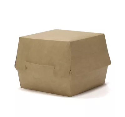 Kraft Paper Burger Box | Clamshell Box, 800 ml
