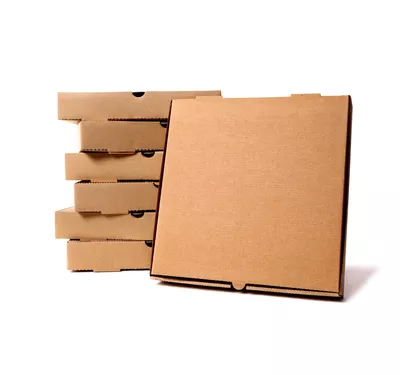 Square Corrugated Pizza Box, 330x330x40mm, Brown