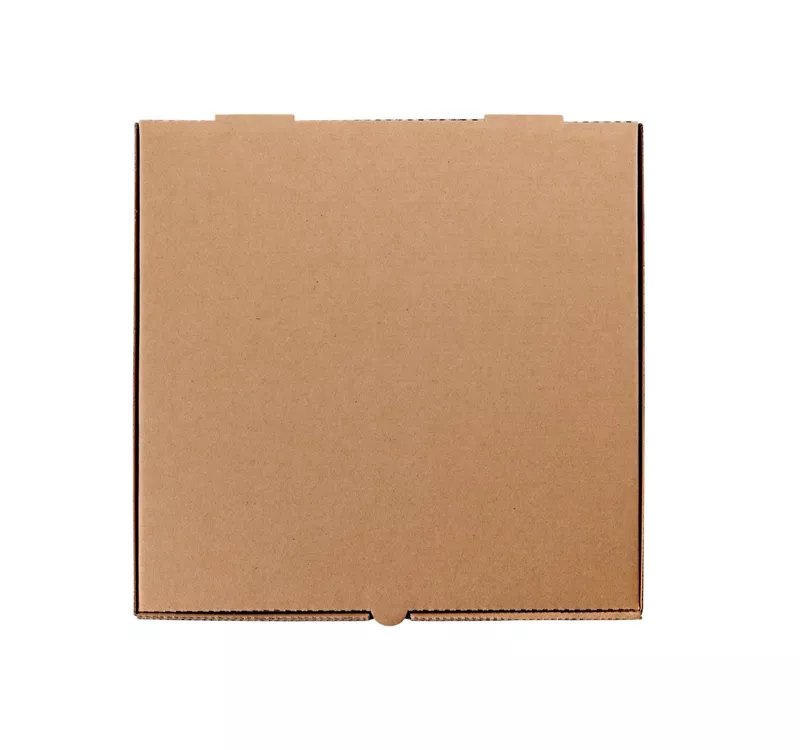 Square Micro-Corrugated Pizza Box, 330x330x40mm, Brown