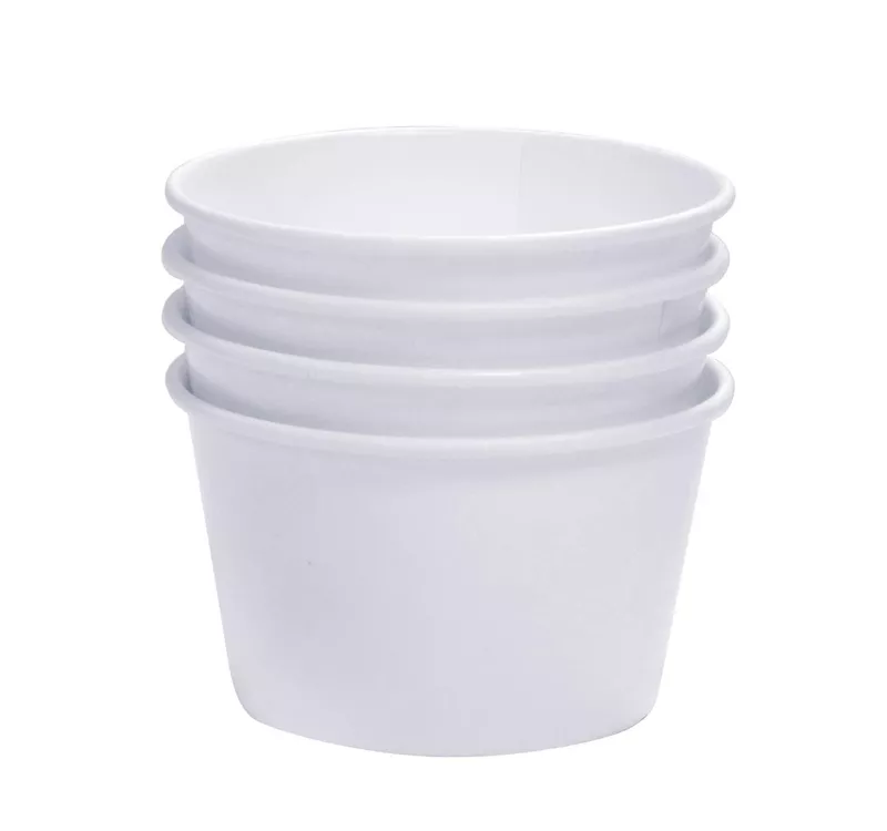 Round Paper Container | White Ice Cream Cup, 245 ml - 2